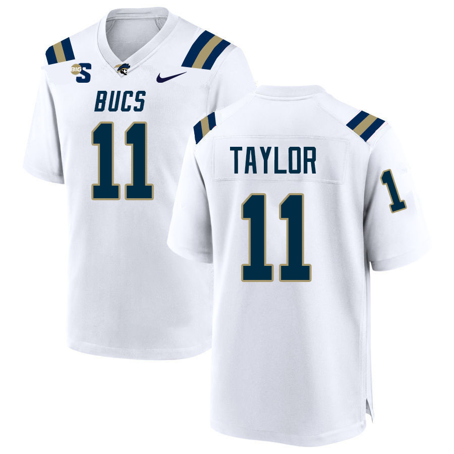Men-Youth #11 Tyree Taylor Charleston Southern Buccaneers College Football Jerseys Stitched Sale-Whi